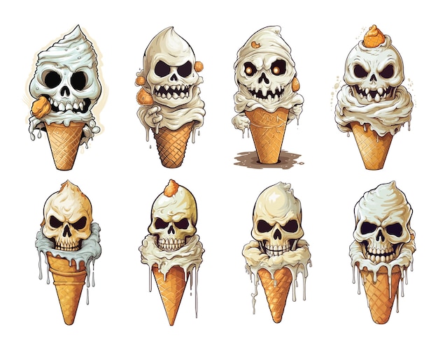 Halloween icecream cone monster foods character collection