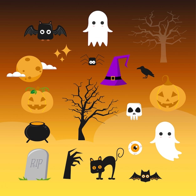 Halloween icon & character set