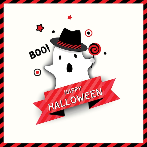 Halloween icon design with ghost monster.