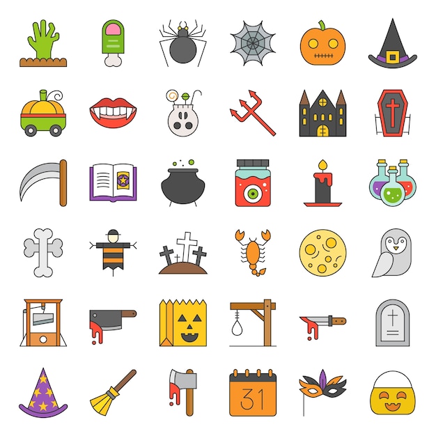 halloween icon set