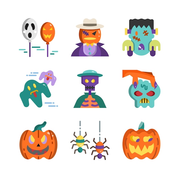 벡터 halloween_icons_flat