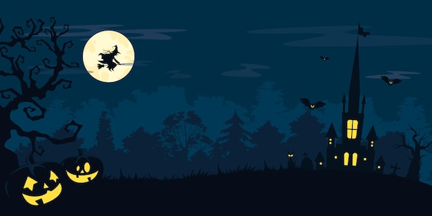 Halloween illustratie achtergrond platte vector illustratie