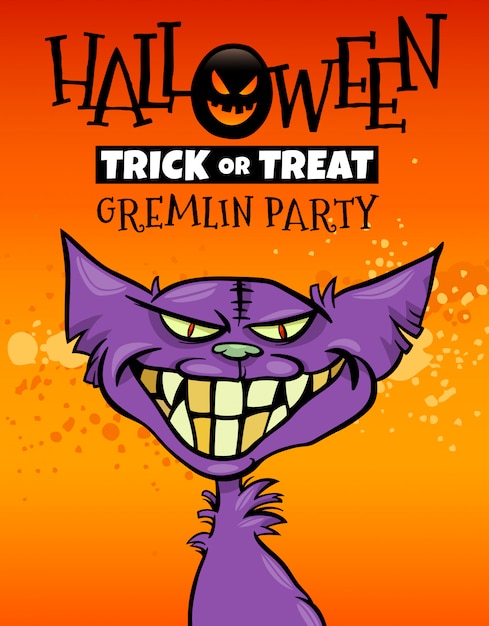 Halloween-illustratie met gremlin