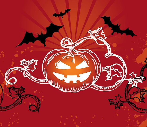 Halloween-illustratie met pompoen