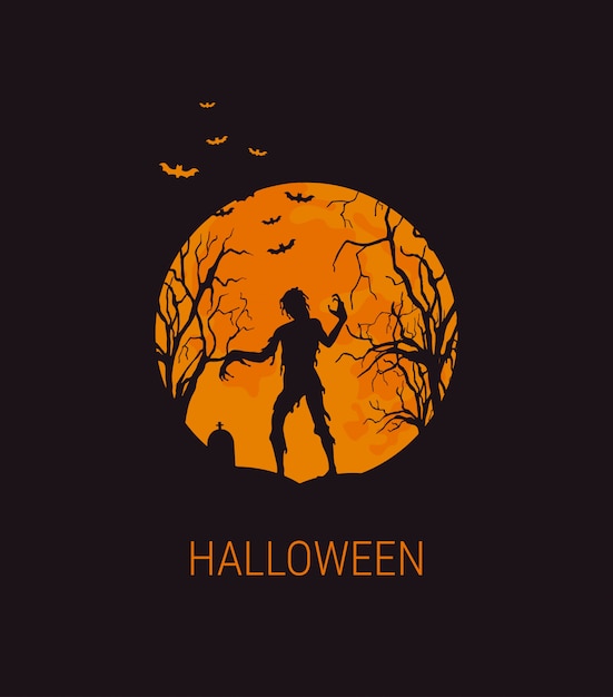 Halloween-illustratie met zombie
