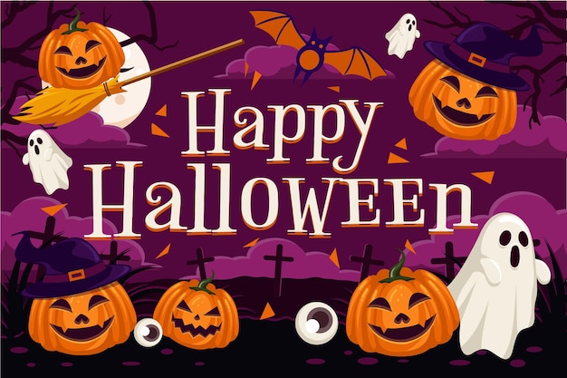 Vector halloween illustration background