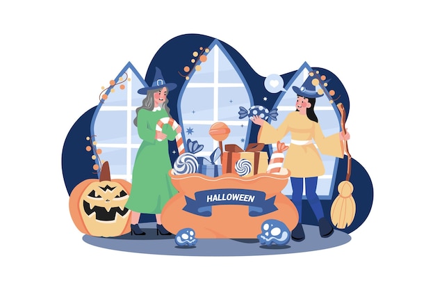 Vector halloween illustration concept