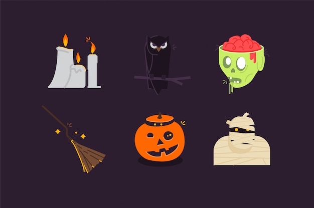 Vettore icone di illustrazione di halloween