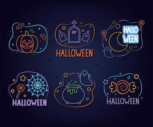 Pacchetto di illustrazioni di halloween