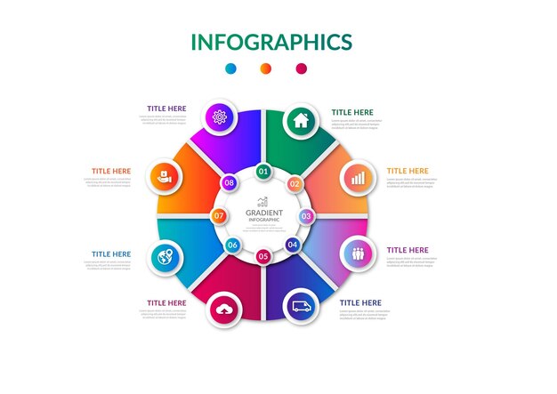 Halloween infographics elements gradient color template design