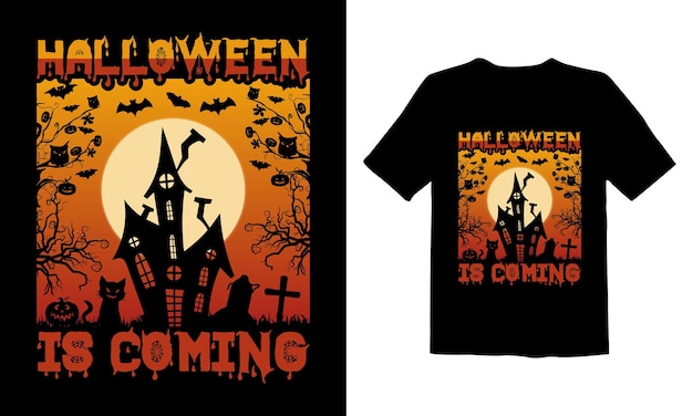 Halloween sta arrivando design della maglietta di halloween