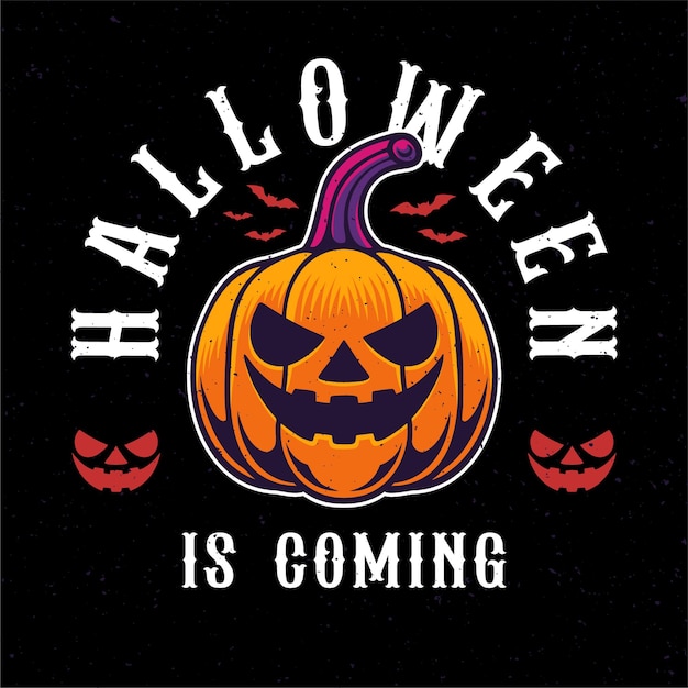 Halloween is coming isolated pumpkin vector design