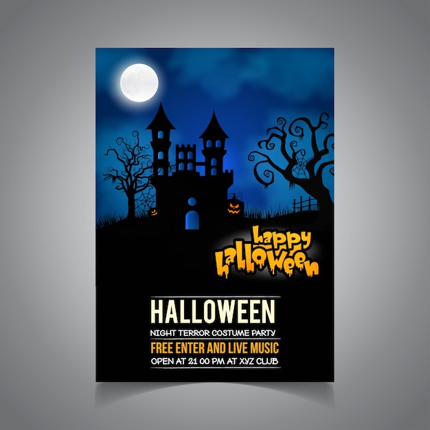 Halloween kaart uitnodiging. halloween kaart poster. halloween kaart illustratie.