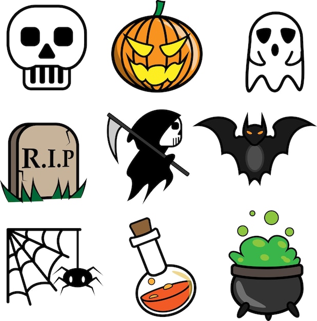 halloween karakter pictogram vector eenvoudige stijlelement
