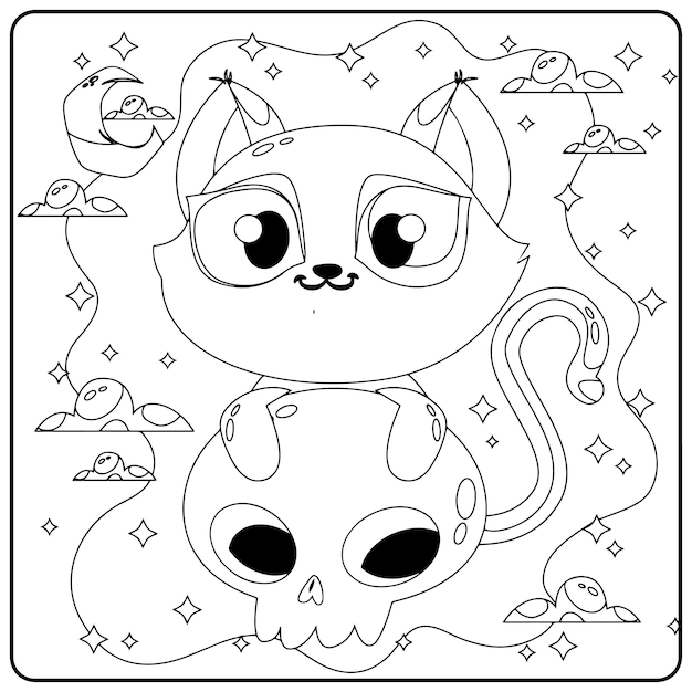 Halloween Kat Kleurplaten Voor Kinderen