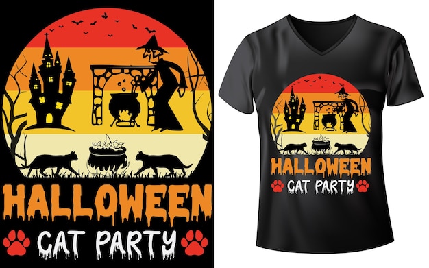 Halloween Kat T-shirt Ontwerp