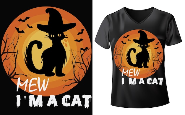 Halloween Kat T-shirt Ontwerp