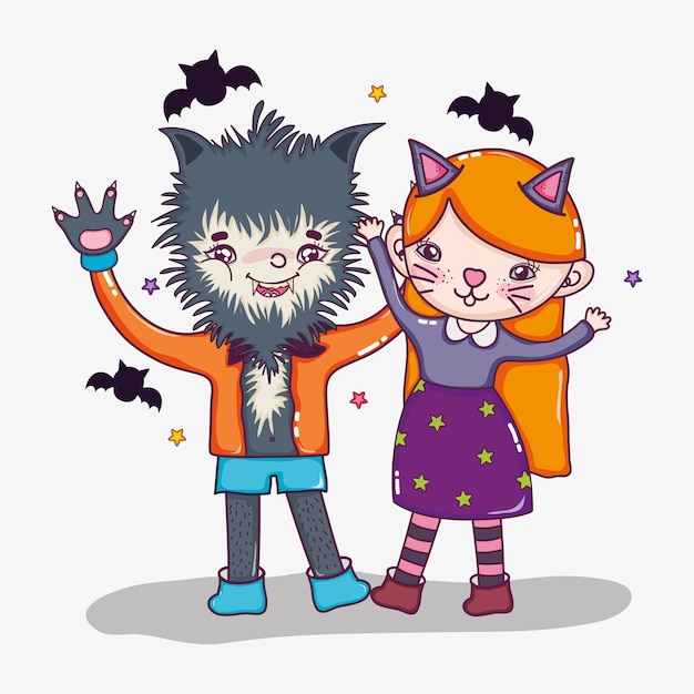 Vector halloween and kids cartoons