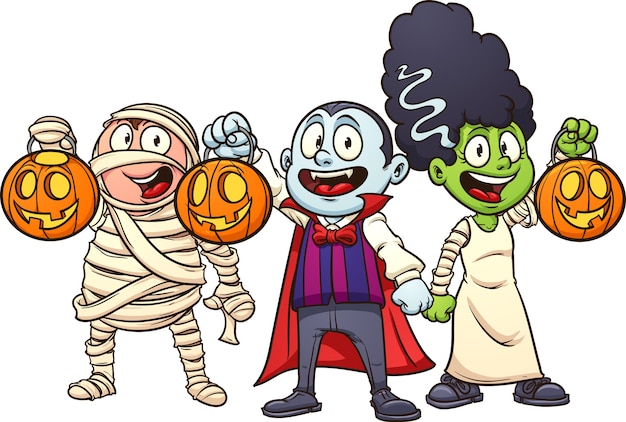 Vector halloween kids