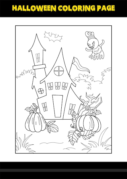 Halloween kleurplaat voor kinderen Lijntekeningen kleurplaat ontwerp voor kinderen