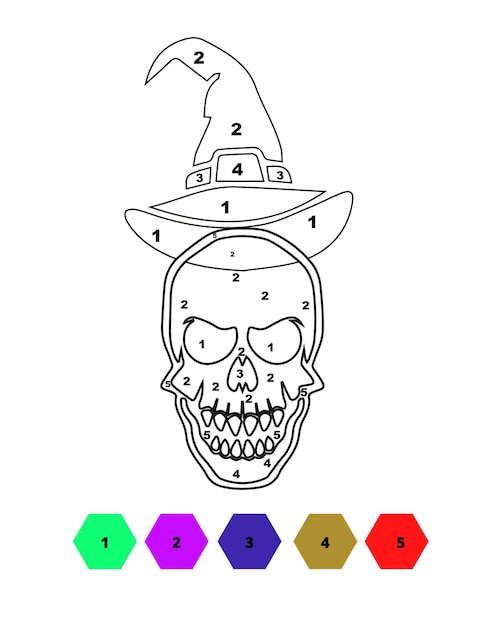 Halloween Kleurplaten voor Kinderen Kleur op Nummer Halloween