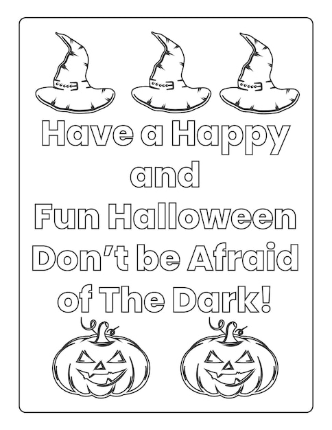 Halloween Kleurplaten voor kinderen met Hand getrokken zwarte kleur pompoen schets illustratie
