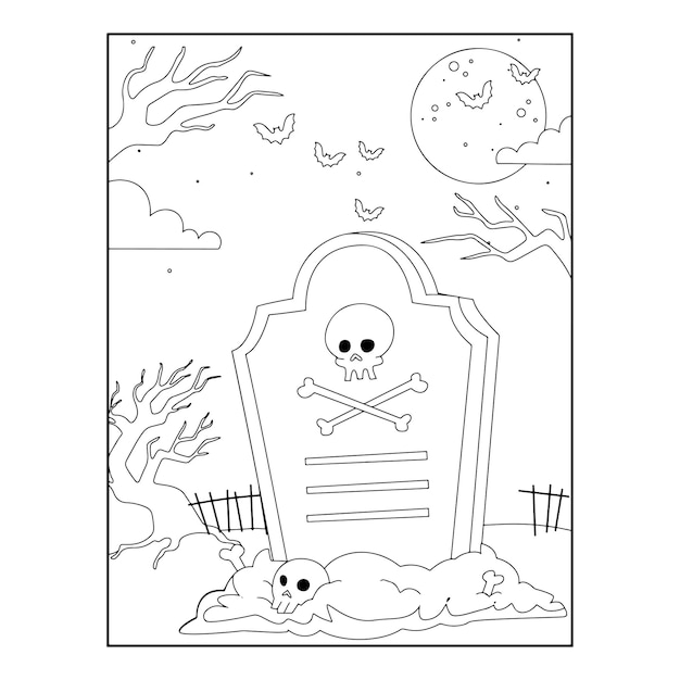 Vector halloween kleurplaten voor kinderen