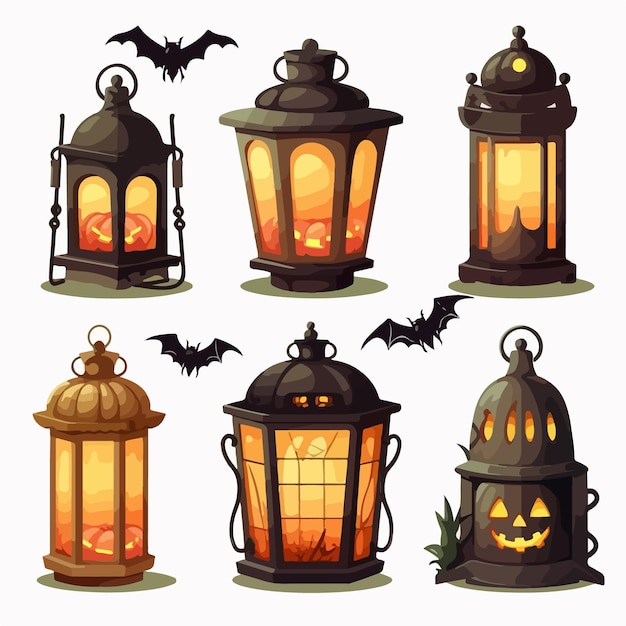 Vector halloween lantaarn met een artistiek touch ai generation