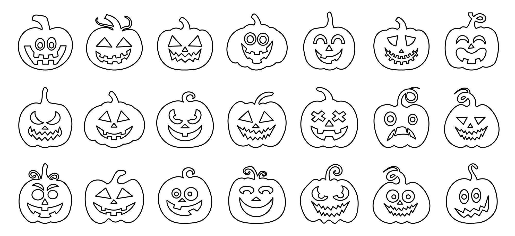 Premium Vector | Halloween lantern coloring vector illustration