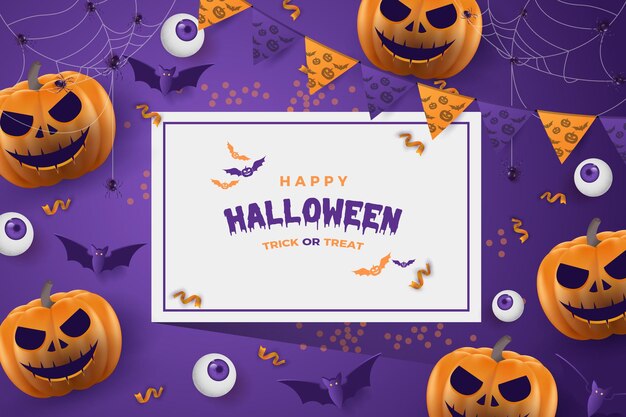 Vector halloween laughing pumpkins halloween party background