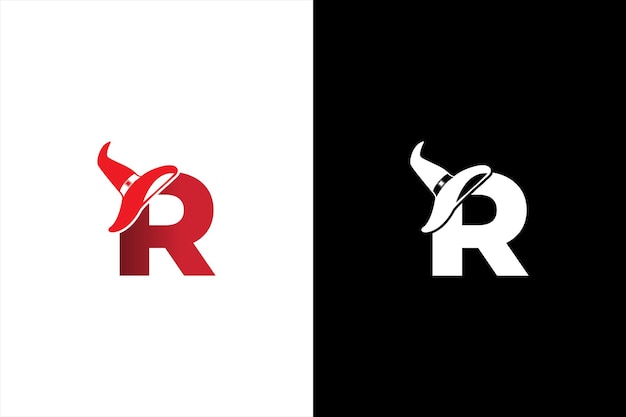 Halloween letter R logo ontwerp Halloween letter R logo of pictogram sjabloonontwerp