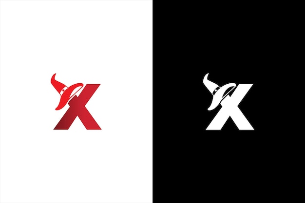Design del logo della lettera x di halloween design del logo o del modello di icone della lettera x di halloween