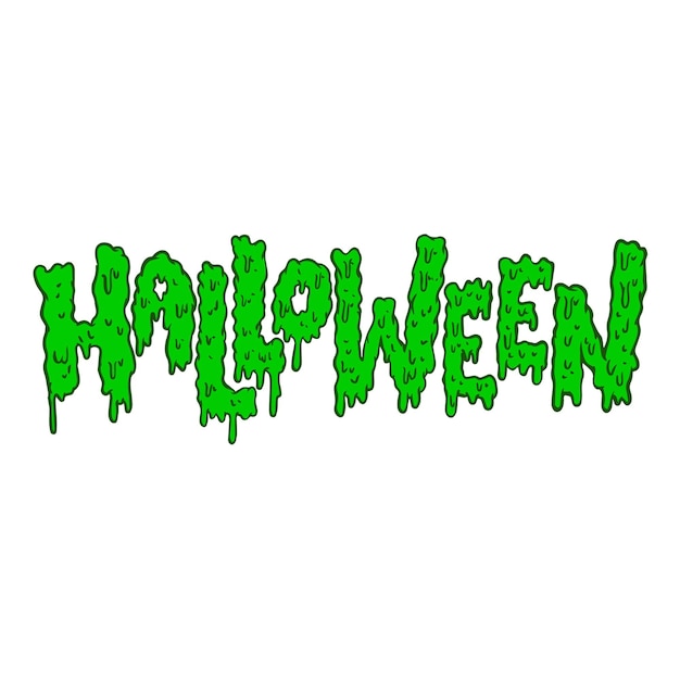 Halloween. frase scritta in stile slime. tema di halloween. elemento di design per poster, carta, banner, segno. illustrazione vettoriale