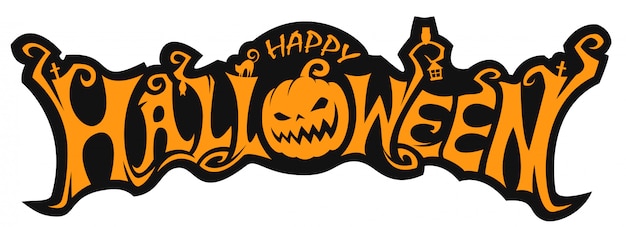 Halloween lettering with pumpkin