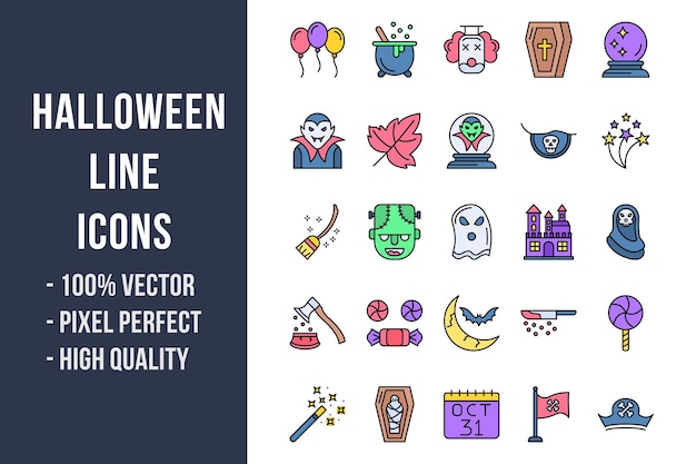 Halloween Line Color Icons