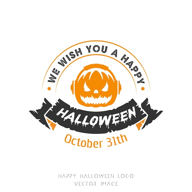 Vector halloween-logo pompoen illustratie