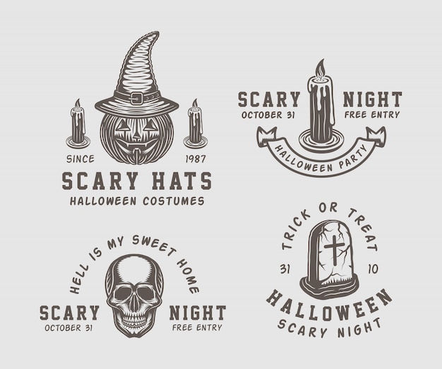 Halloween logo set