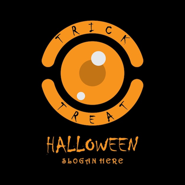 Halloween logo with slogan template