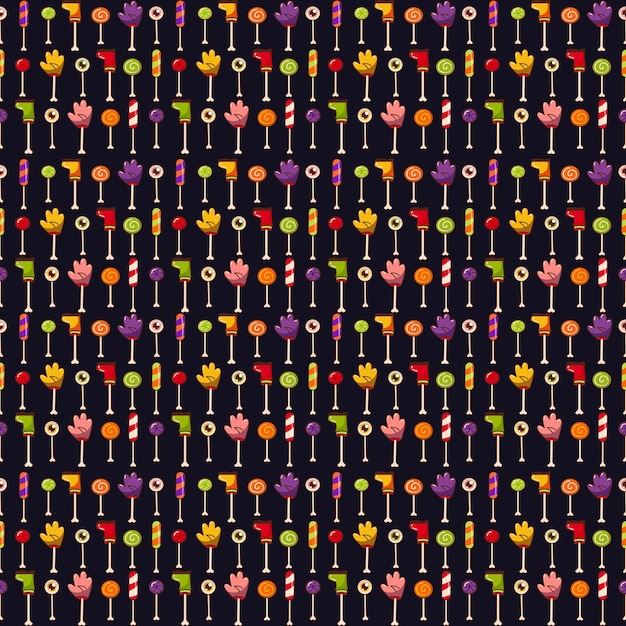 Halloween lollipop pattern Seamless vector candy pattern