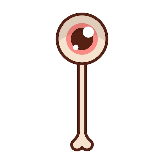 Halloween Lollipop Round eye on a stick in the form of a bone