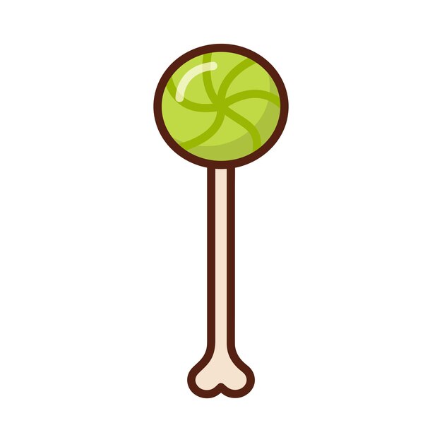 Premium Vector Halloween lollipop round lollipop on a stick in the form of a bone