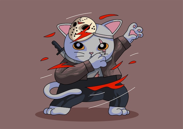 Halloween Mascot Cute Cat Dabbing