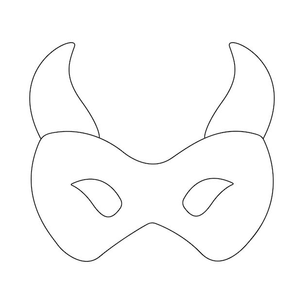 Vettore maschera di halloween, vettore di halloween isolato su sfondo bianco. vettore di contorno.