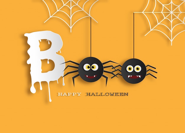 Halloween message boo for banner