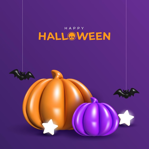 Halloween met enge element achtergrond 3d