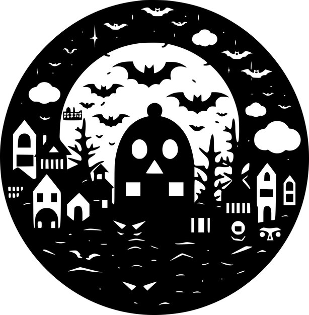 Vector halloween minimalist and simple silhouette vector illustration