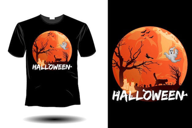 Halloween mockup retro vintage design