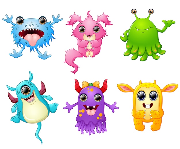 Vector halloween monster set collection