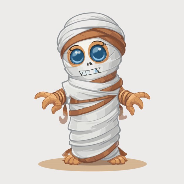 Vector halloween mummy character vector on a white background