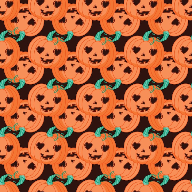 Vector halloween naadloos patroon met pompoen en vleermuizen halloween achtergrond met pompoen en vleermuizen gekleurde vector patronen in vlakke stijl